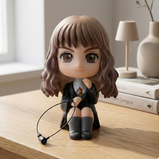 7cm Chibi Hermione figure in Hogwarts robes, detailed for mini scale.