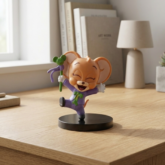 6cm Jerry mouse figure dressed as The Joker from Tom & Jerry/DC mashup.
