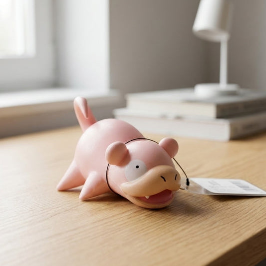 7cm Slowpoke figure relaxing on its back, captured in a lazy, calm pose.