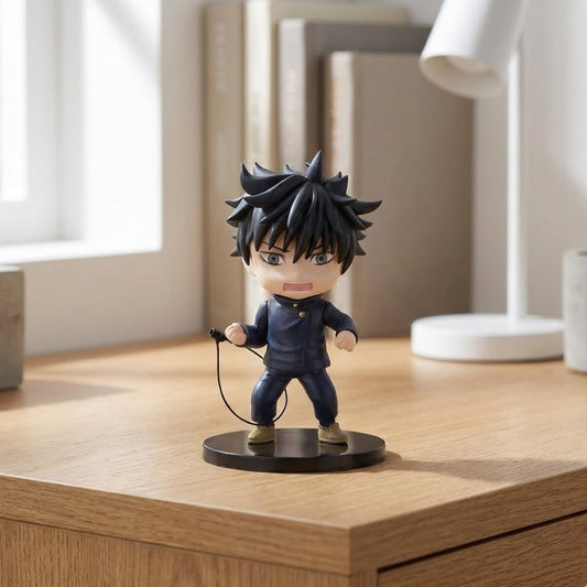 9cm Megumi Fushiguro figure in Jujutsu Kaisen uniform, posing with Ten Shadows Technique.
