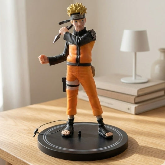 15cm Naruto Uzumaki action figure in a dynamic stance, ready for action. High-quality PVC.