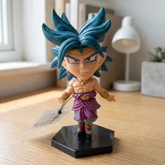 14cm Broly figure: Legendary Super Saiyan form, green hair, intense battle pose.