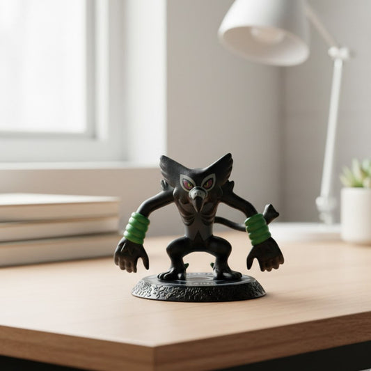 6cm Zarude figure in a dynamic pose, showcasing its black and green color scheme.