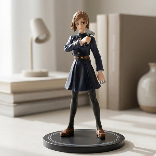 15cm Nobara Kugisaki figure in dynamic pose, holding hammer for Straw Doll Technique.