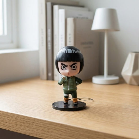 9cm Rock Lee figure in a dynamic Eight Gates pose, wearing green jumpsuit.