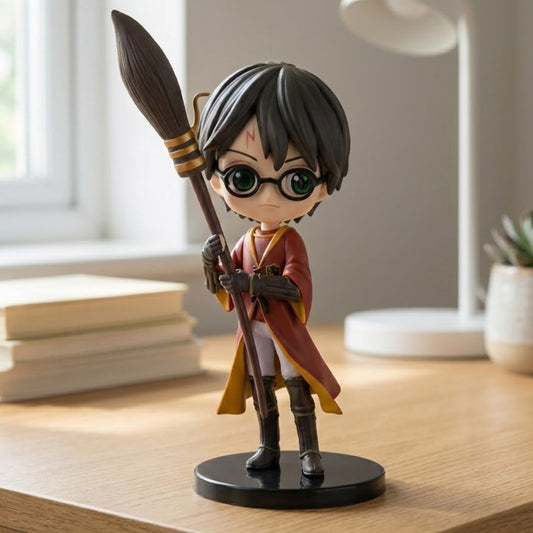 22cm Harry Potter Quidditch Seeker figure flying on a broom in full uniform.