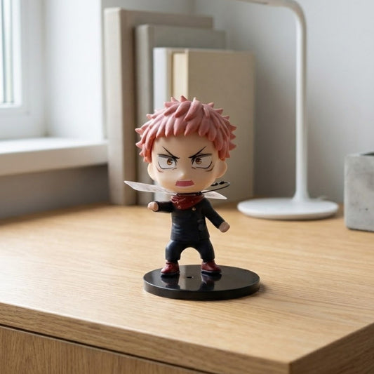 9cm Yuji Itadori mini-figure with bright eyes, dynamic pose, ready for action.