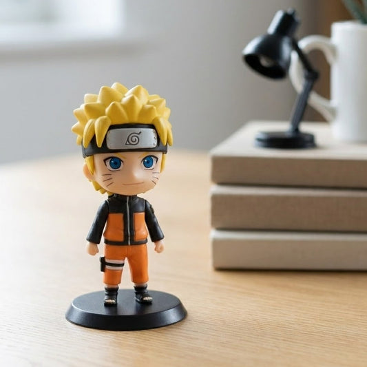 10cm Naruto Uzumaki figure in classic orange outfit, dynamic pose, ready for action.