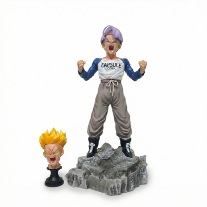 25cm Super Saiyan Future Trunks action figure with sword and Capsule Corp jacket for Krishna Toyverse India.