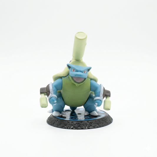 7cm Blastoise figure with dual cannons, ready for Hydro Cannon attack.