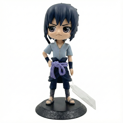 Sasuke Uchiha 15cm action figure in battle stance with intense gaze. Premium PVC build.