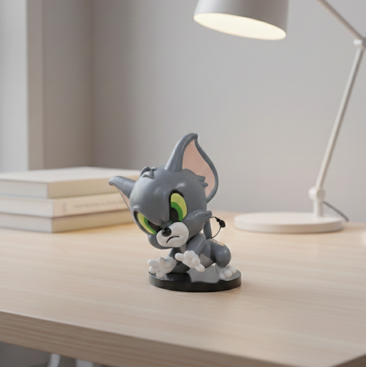 9cm Tom figure in a frantic running pose for "The Great Chase." Classic cartoon collectible.